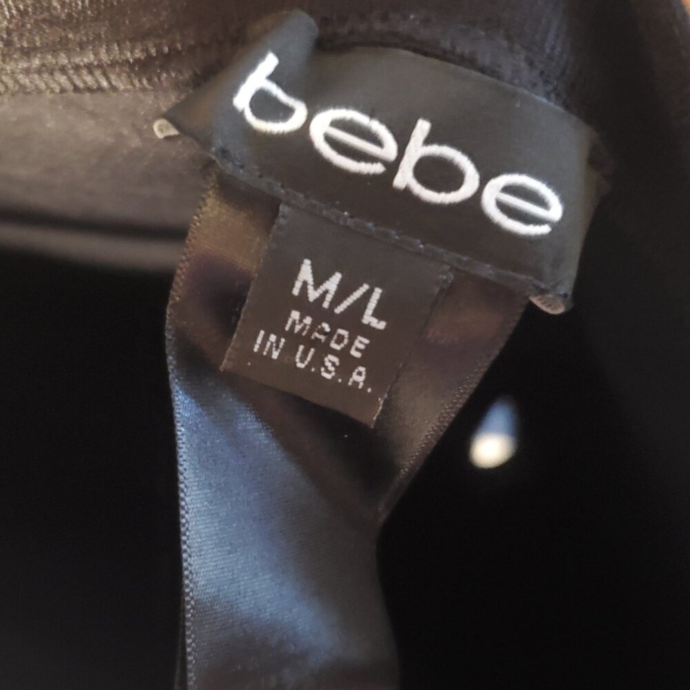 bebe black off shoulder bodycon mini dress